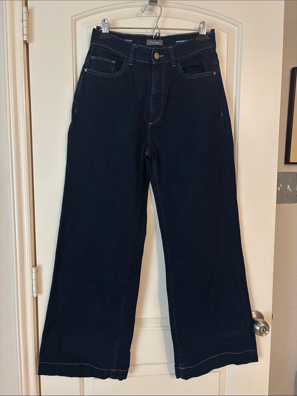 DL1961 Hepburn Wide-Leg Jeans in Dark Navy